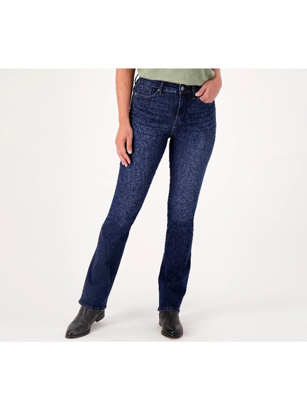 NYDJ Le Silhouette Jeans Size 8 Petite High Rise Slim Bootcut Marvelous Blue NEW